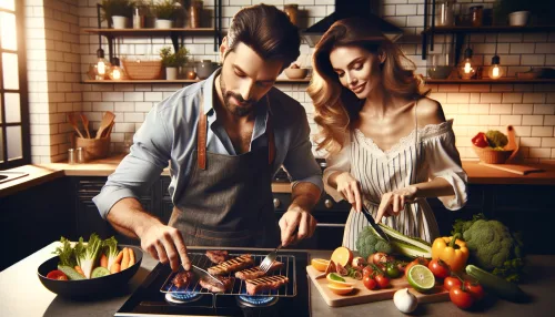 Diese Bilder zeigen sowohl Männer als auch Frauen, die ihre Leidenschaft und ihr Können in der Küche teilen.